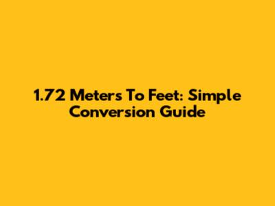 1.72 Meters To Feet: Simple Conversion Guide