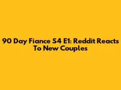 90 Day Fiance S4 E1: Reddit Reacts To New Couples