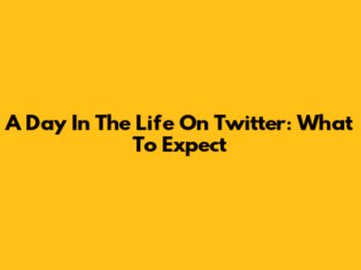 A Day In The Life On Twitter: What To Expect