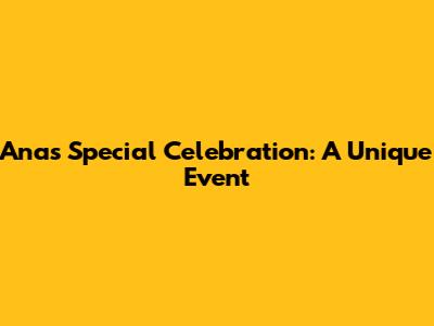 Ana's Special Celebration: A Unique Event