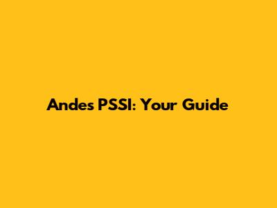 Andes PSSI: Your Guide