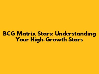 BCG Matrix Stars: Understanding Your High-Growth Stars