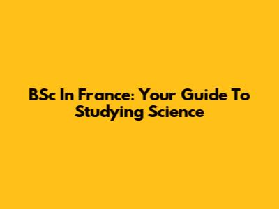 BSc In France: Your Guide To Studying Science