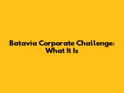 Batavia Corporate Challenge: What It Is