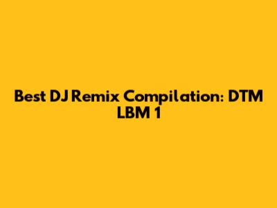 Best DJ Remix Compilation: DTM LBM 1