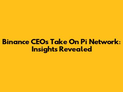 Binance CEO's Take On Pi Network: Insights Revealed