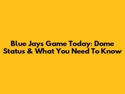 Blue Jays Game Today: Dome Status & What You Need To Know