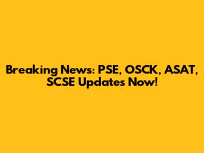 Breaking News: PSE, OSCK, ASAT, SCSE Updates Now!