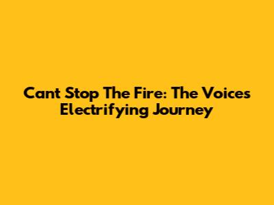 Can't Stop The Fire: The Voice's Electrifying Journey