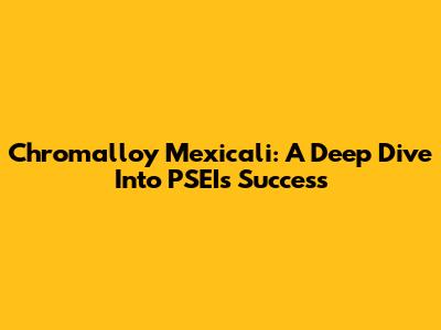 Chromalloy Mexicali: A Deep Dive Into PSEI's Success