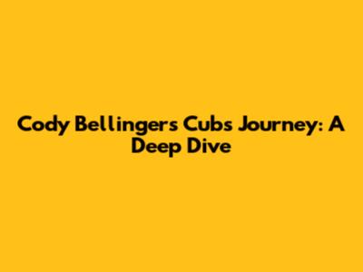 Cody Bellinger's Cubs Journey: A Deep Dive