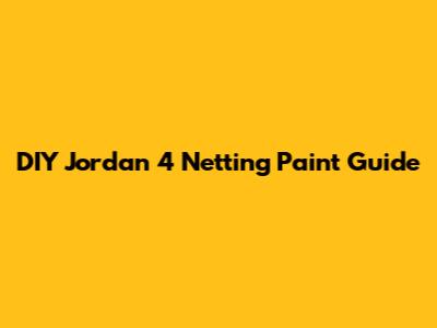 DIY Jordan 4 Netting Paint Guide