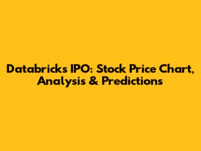 Databricks IPO: Stock Price Chart, Analysis & Predictions