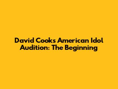 David Cook's American Idol Audition: The Beginning