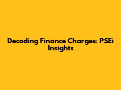 Decoding Finance Charges: PSEi Insights