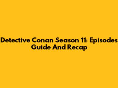 Detective Conan Season 11: Episodes Guide And Recap