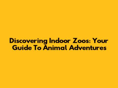 Discovering Indoor Zoos: Your Guide To Animal Adventures