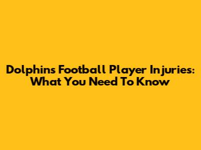 Dolphins Football Player Injuries: What You Need To Know