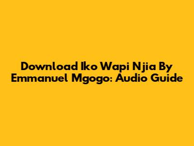 Download Iko Wapi Njia By Emmanuel Mgogo: Audio Guide