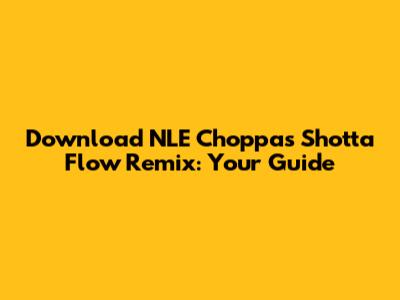Download NLE Choppa's Shotta Flow Remix: Your Guide