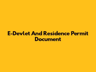 E-Devlet And Residence Permit Document