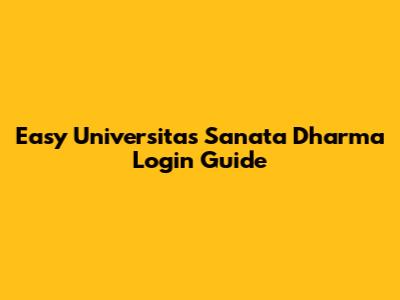 Easy Universitas Sanata Dharma Login Guide