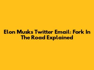 Elon Musk's Twitter Email: Fork In The Road Explained