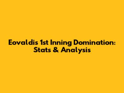 Eovaldi's 1st Inning Domination: Stats & Analysis