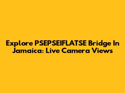 Explore PSEPSEIFLATSE Bridge In Jamaica: Live Camera Views