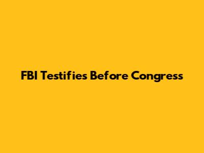 FBI Testifies Before Congress
