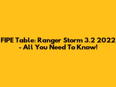 FIPE Table: Ranger Storm 3.2 2022 - All You Need To Know!