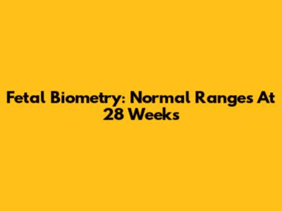 Fetal Biometry: Normal Ranges At 28 Weeks