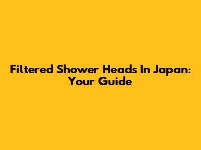 Filtered Shower Heads In Japan: Your Guide