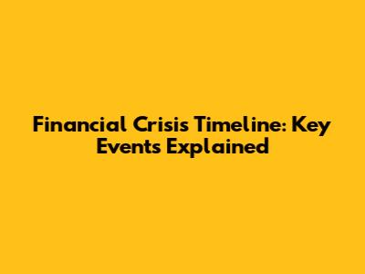 Financial Crisis Timeline: Key Events Explained