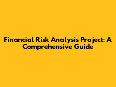 Financial Risk Analysis Project: A Comprehensive Guide
