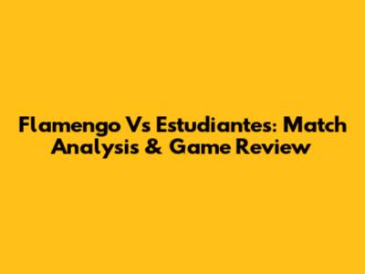 Flamengo Vs Estudiantes: Match Analysis & Game Review