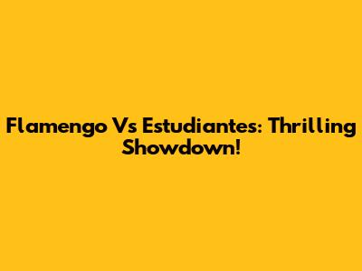 Flamengo Vs Estudiantes: Thrilling Showdown!