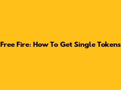 Free Fire: How To Get Single Tokens