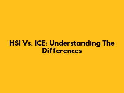 HSI Vs. ICE: Understanding The Differences