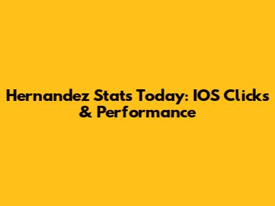 Hernandez Stats Today: IOS Clicks & Performance