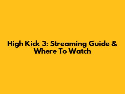 High Kick 3: Streaming Guide & Where To Watch