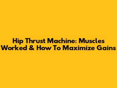 Hip Thrust Machine: Muscles Worked & How To Maximize Gains