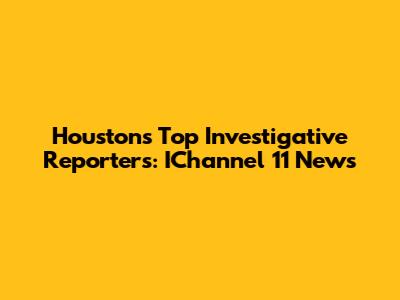 Houston's Top Investigative Reporters: IChannel 11 News
