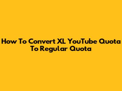 How To Convert XL YouTube Quota To Regular Quota