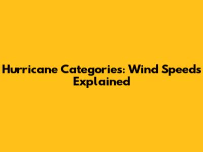Hurricane Categories: Wind Speeds Explained