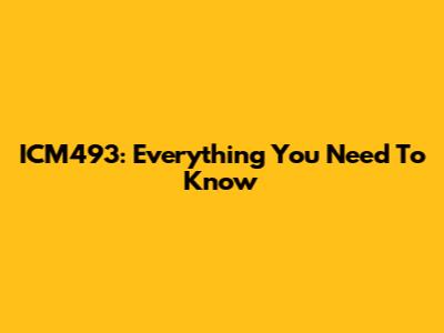 ICM493: Everything You Need To Know