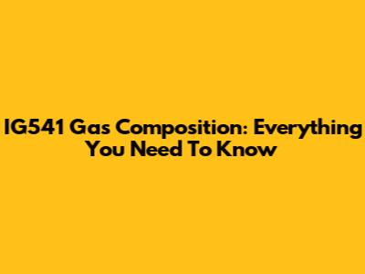 IG541 Gas Composition: Everything You Need To Know