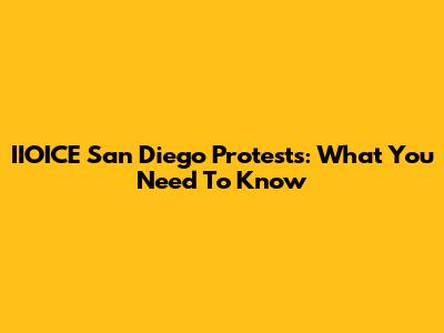 IIOICE San Diego Protests: What You Need To Know