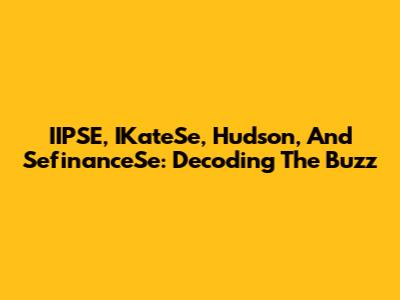 IIPSE, IKateSe, Hudson, And SefinanceSe: Decoding The Buzz