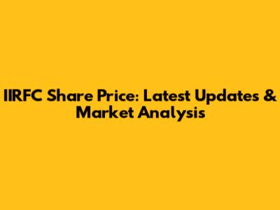 IIRFC Share Price: Latest Updates & Market Analysis